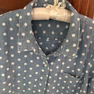 Tommy Hilfiger Button down dots shirt blue and white size XL
